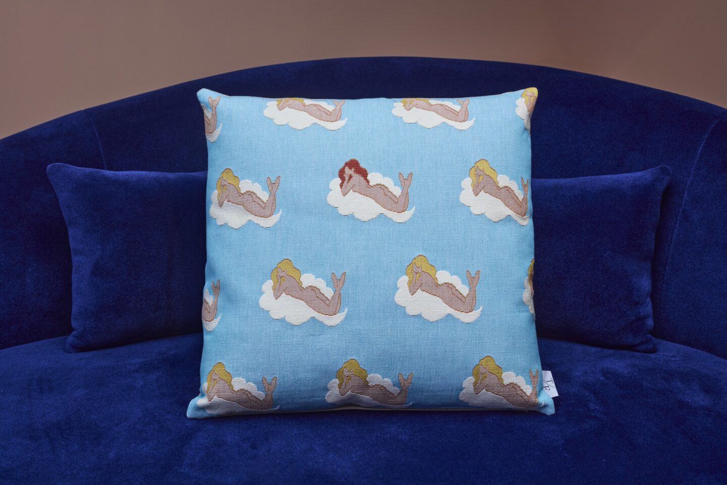 Sung Lee's Blue jacquard cloud cushion